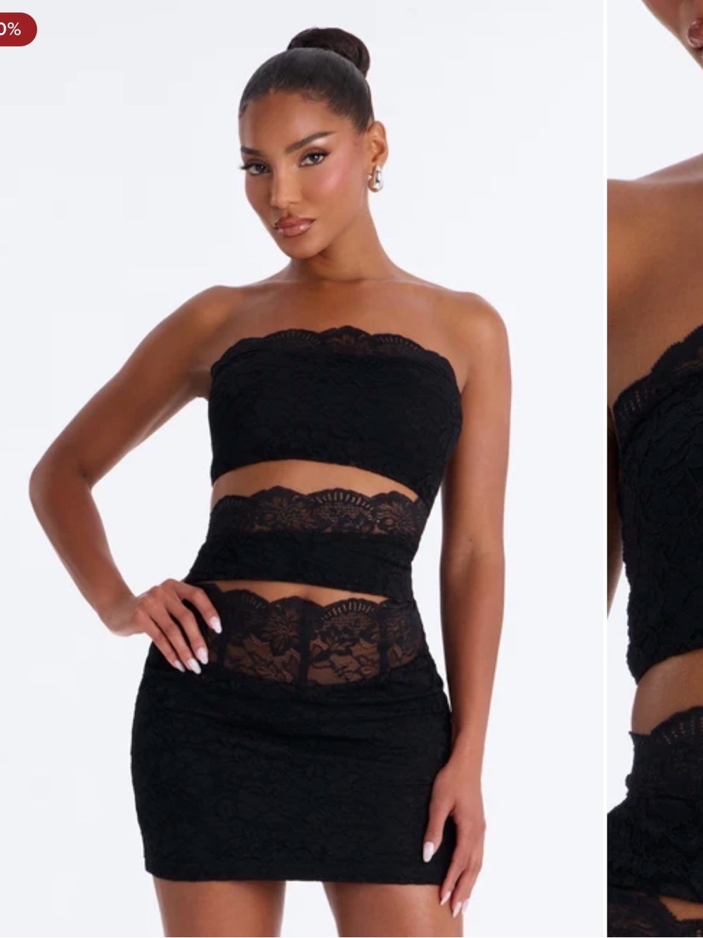 Fashion Nova Black Lace strapless dress